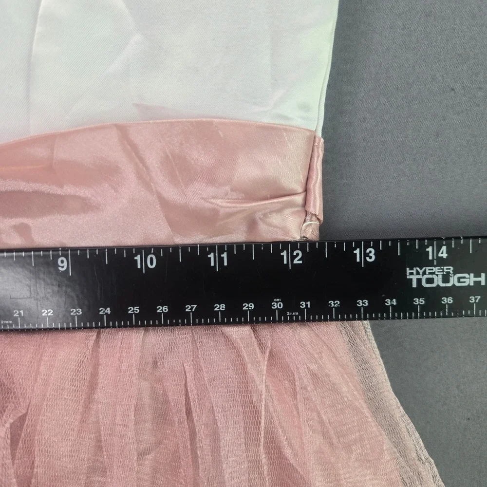 Alexandra of California Girls Dress Formal Pearl Collar Pink Tulle White Sz 8-10